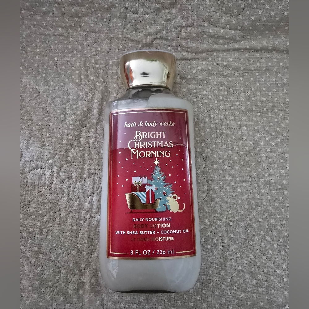 Bath & Body Works Bright Christmas Morning Lotion - Red & Silver